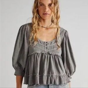 Free People Shelly Top Grey XS